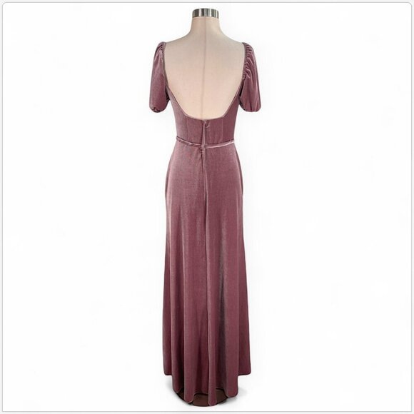 Morilee Mori Lee Desert Rose Velvet Stretch Pouf Sleeve Off Shoulder Dress NWT 4 - Picture 5 of 7